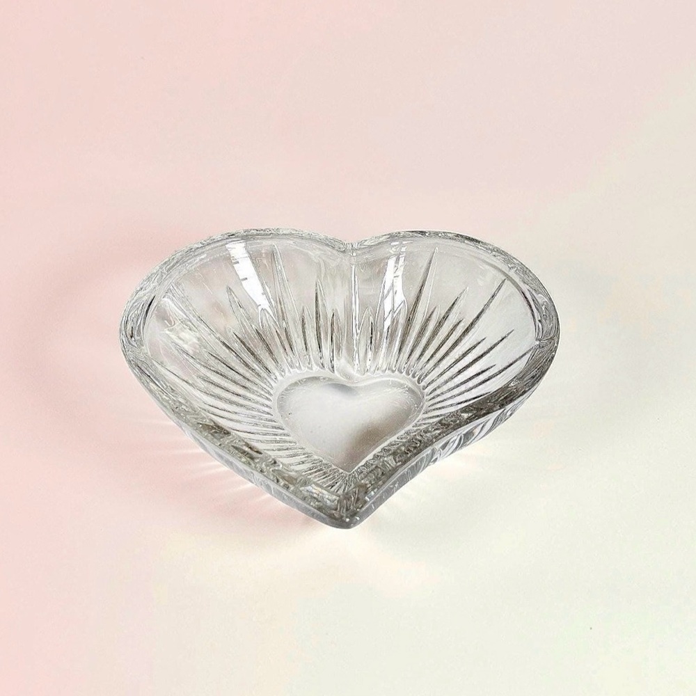 Vintage Mikasa Crystal Heart-Shaped Trinket Dish